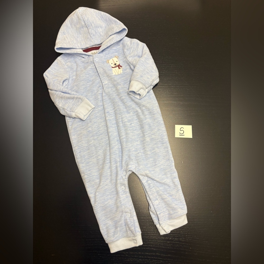 Carter’s 12m Light Blue Hooded Fleece One Piece